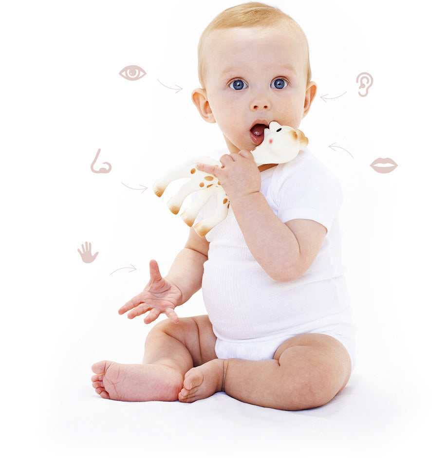 SOPHIE LA GIRAFE Set für Babys Beißring Natur + Rassel