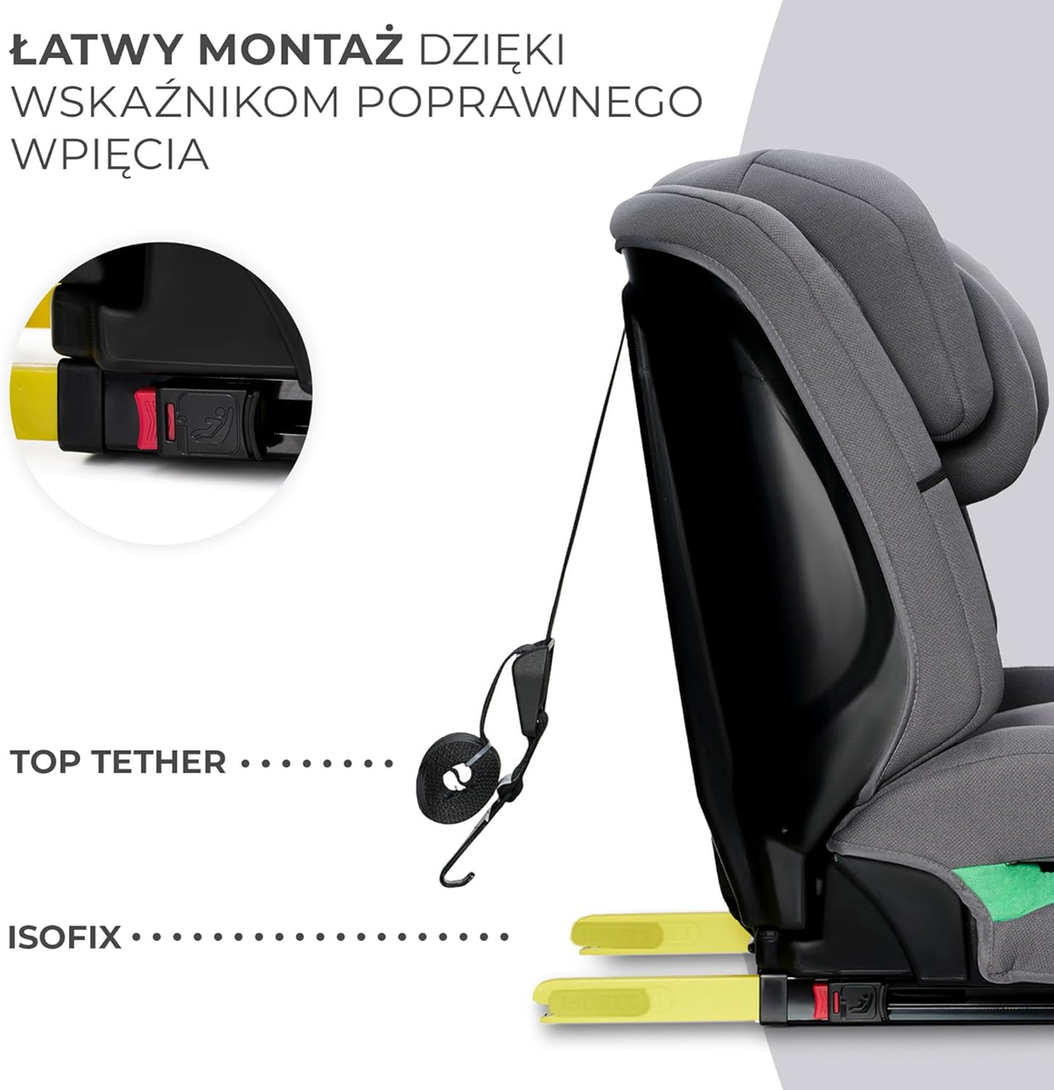 KINDERKRAFT SAFETY FIX 2 i-Size Autositz 9-36kg Gr. 1/2/3 ISOFIX