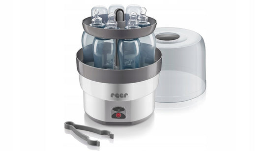 REER VapoMax DAMPFSTERILISATOR für 6 Flaschen + Zange