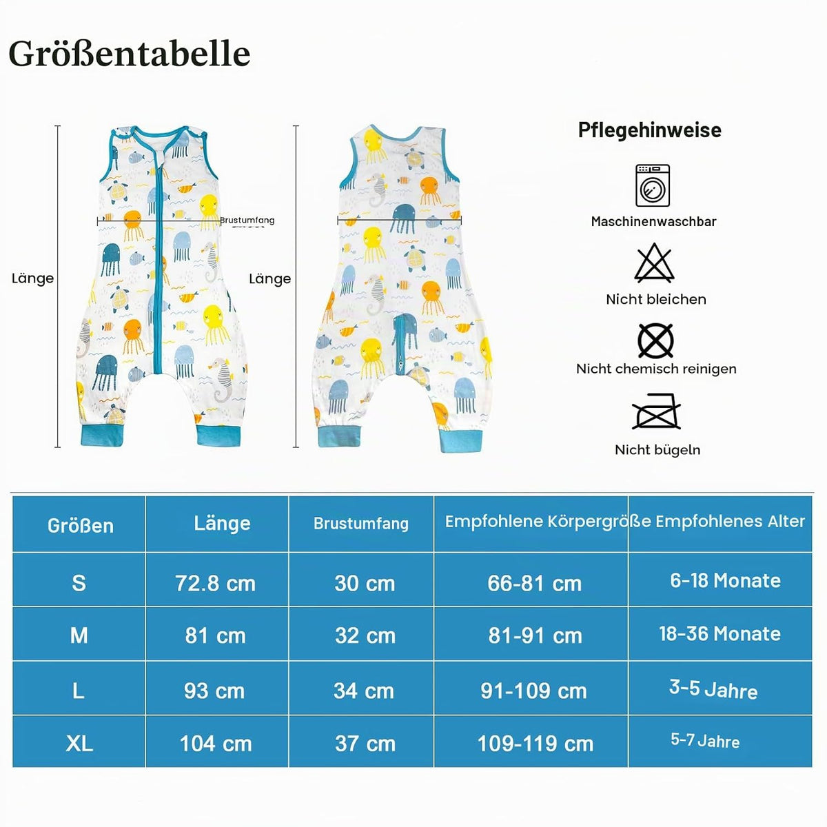 FLYISH DIRECT Sommerschlafsack 0,5 TOG M 18-36 Monate