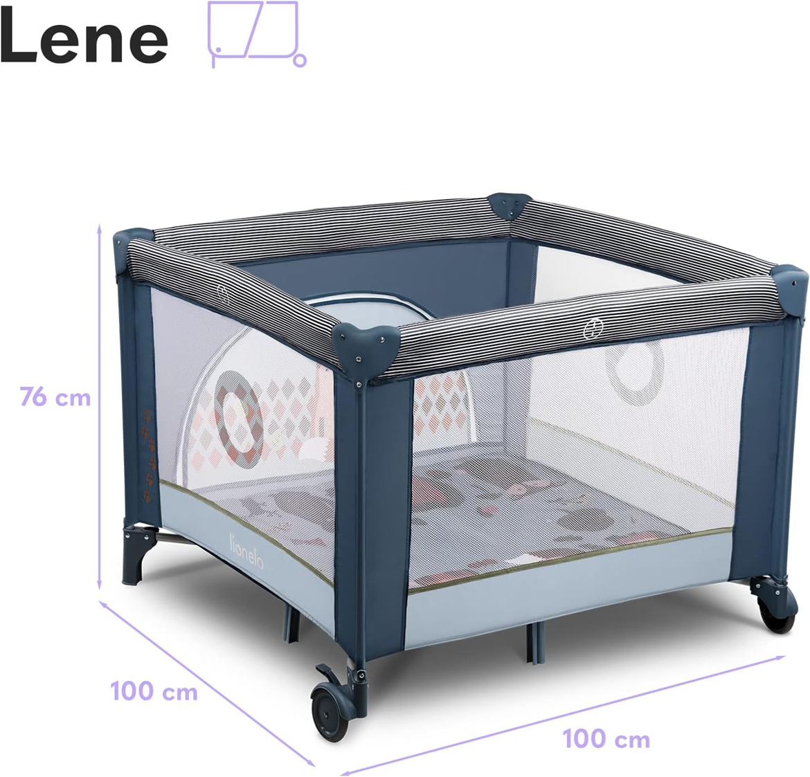 LIONELO FIE Reisebett Laufgitter 100x100cm BIS 15KG