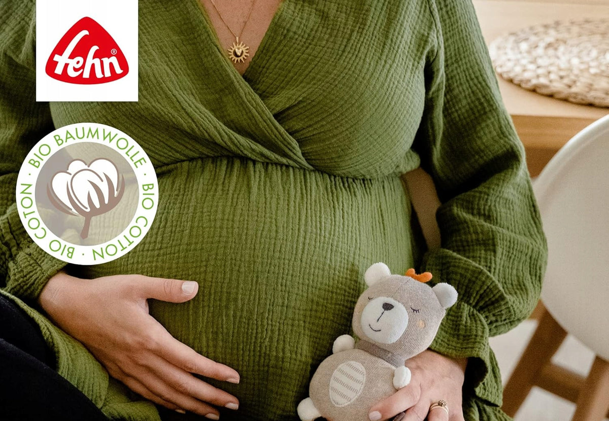 FEHN Natur krammedyr af økologisk bomuld med spilledåse 19 cm
