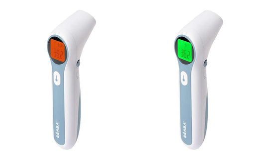 BEABA Thermospeed TERMOMETR BEZDOTYKOWY ekran LCD, termometr bezdotykowy biało-niebieski