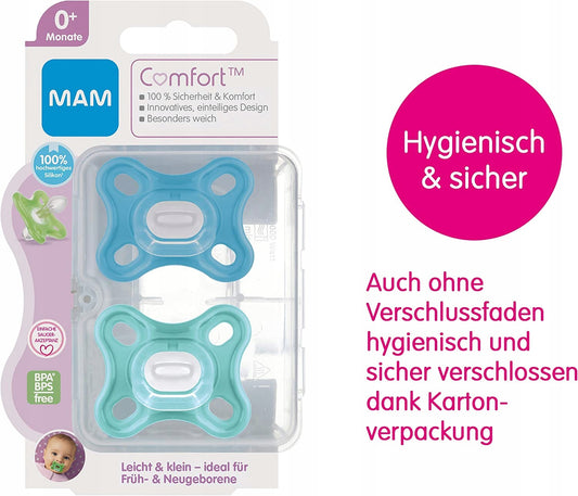 MAM COMFORT Schnuller für Frühgeborene und Neugeborene x2 ab 0 Monaten+ – Produktbild 2
