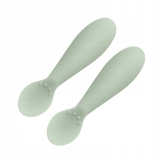 EZPZ Tiny Spoon zestaw silikonowe łyżeczki x2 4msc+ zielone, bezpieczne do nauki samodzielnego jedzenia
