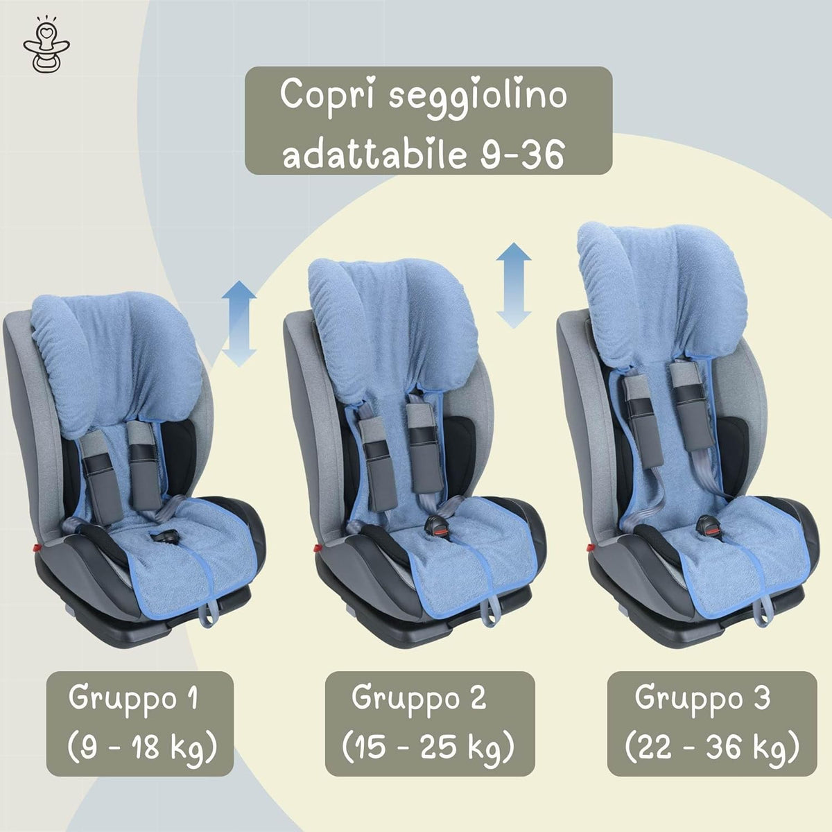 BABY IDEA Bezug für Kindersitz UNIVERSELL GR1/2/3