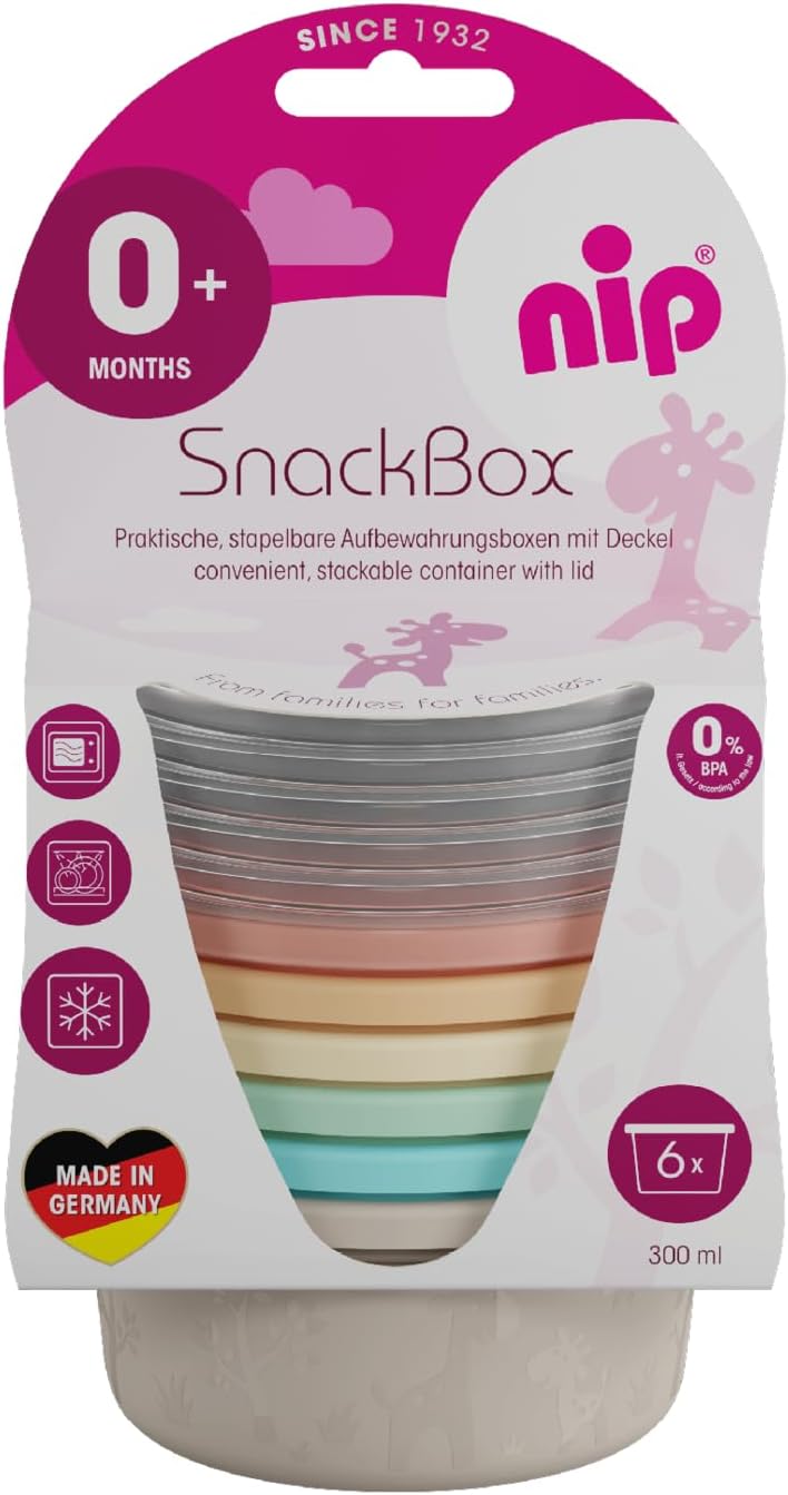 NIP Snackbox Vorratsdosen mit Deckel 6 x 300ml
