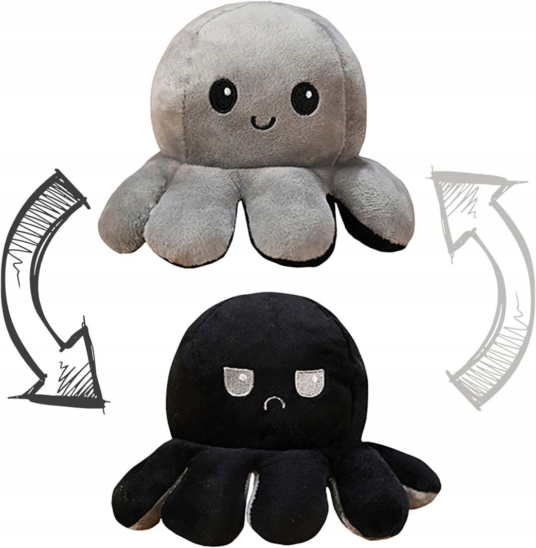 TeeTurtle doppelseitiges, wendbares Stofftier Oktopus 8 x 18 cm