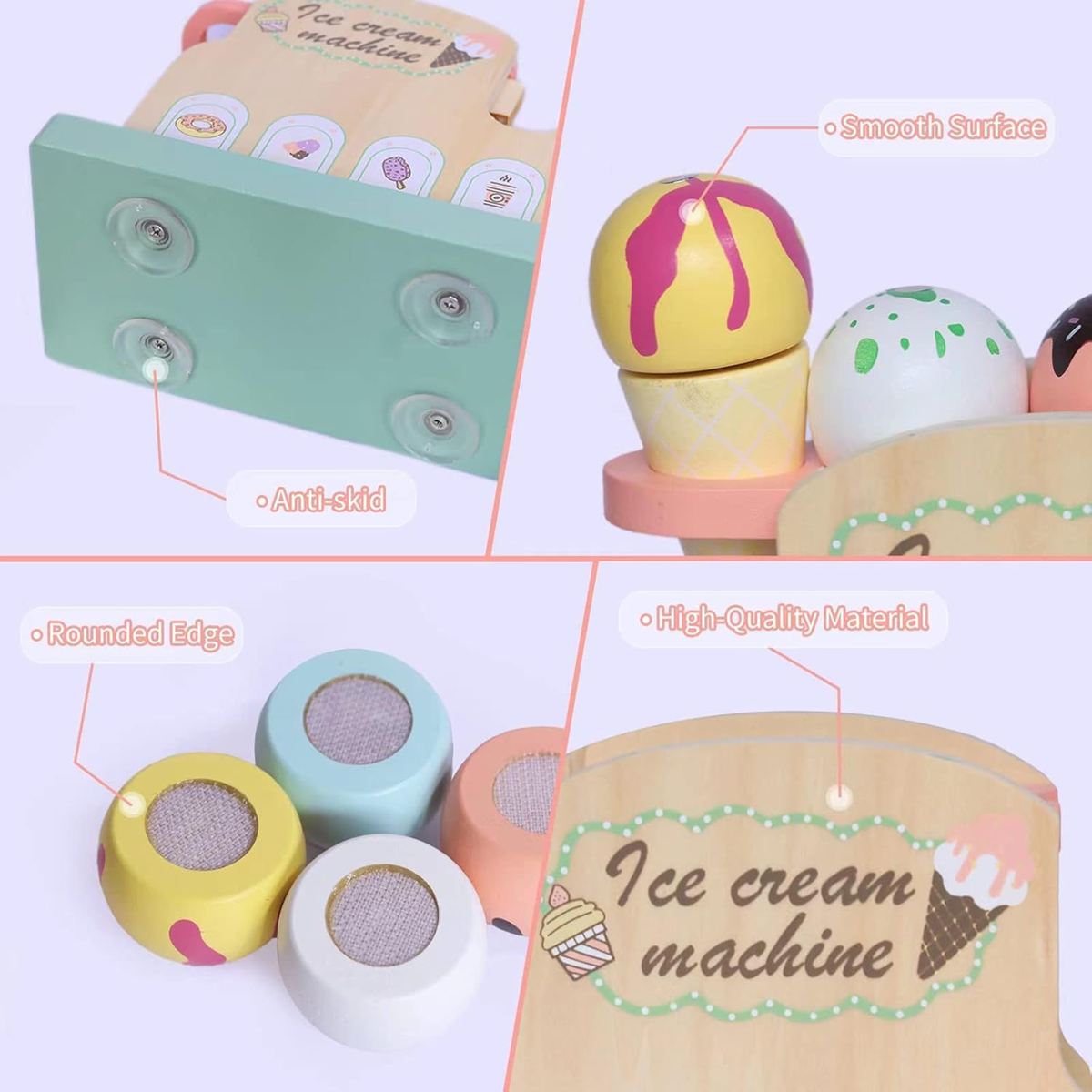 SMARTWO Holz-Eismaschine Set