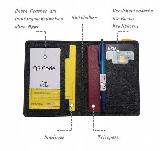 LEYMOON ORGANIZER Θήκη για έγγραφα και κάρτα εμβολιασμού