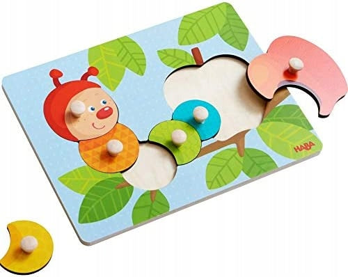 HABA Rups Mina puzzel met 6 stukjes vanaf 12 mnd houten