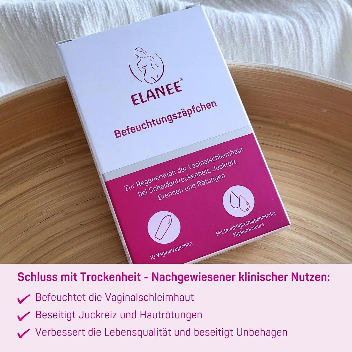 ELANEE hormone-free moisturizing vaginal globules x10