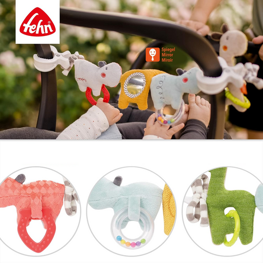 FEHN Kette Kinderwagen-, Bettchen-, Autositz-Anhänger LOOPY & LOTTA 55 cm