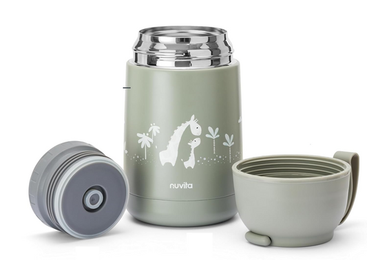 NUVITA 4475 Speisethermoskanne aus Edelstahl, 620 ml, 0+, GIRAFFEN – Produktfoto 2
