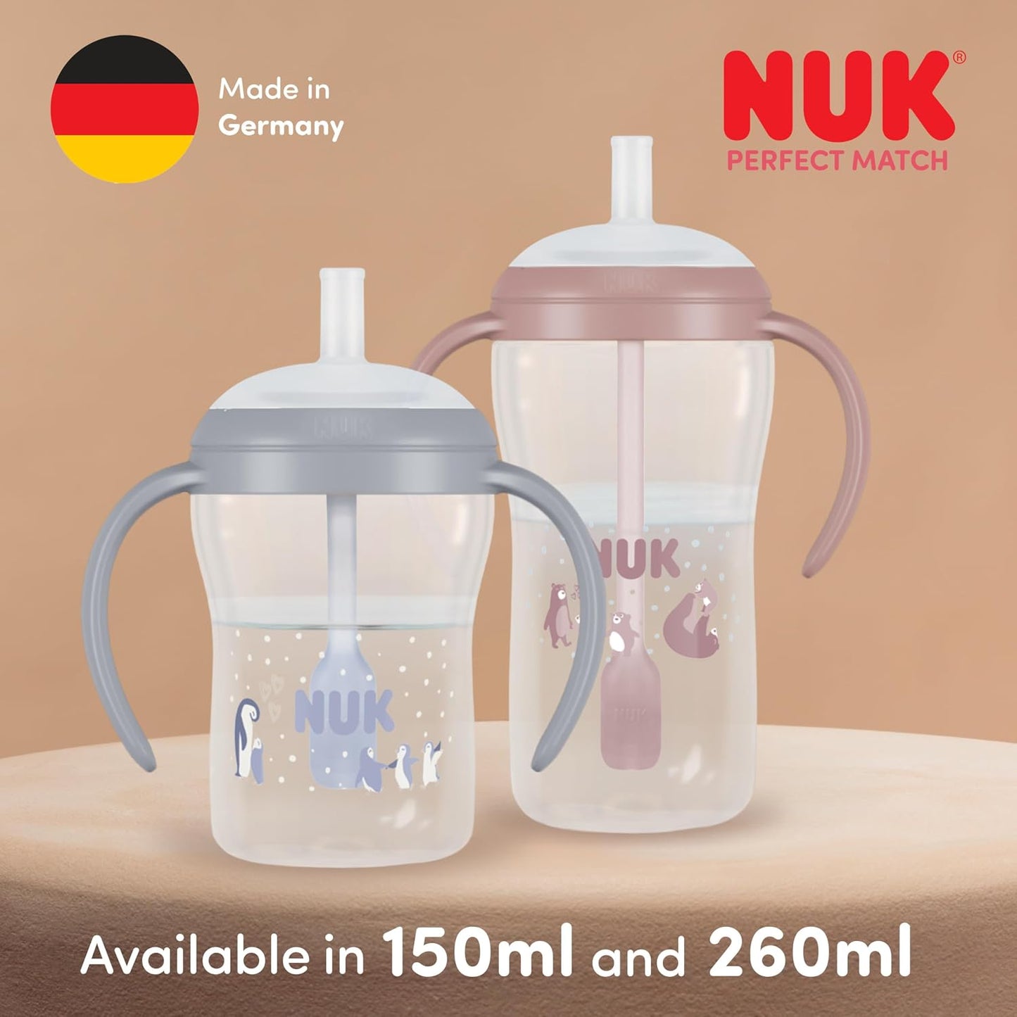NUK Perfect Match Trinkhalmbecher 260 ml 8m+