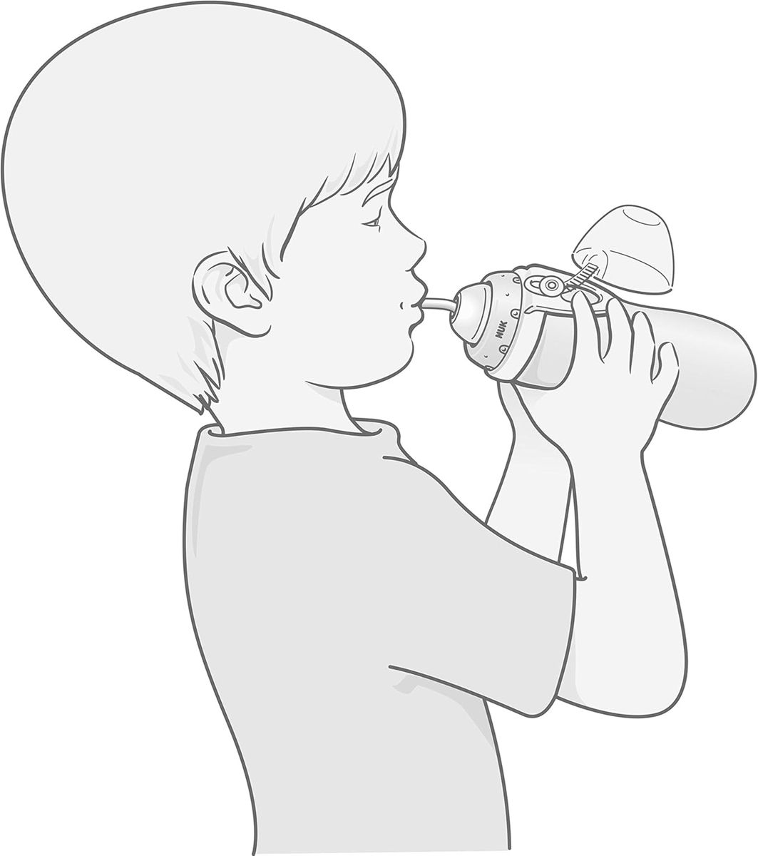 NUK 2 Trinktüllen und 2 Strohhalme für die FLEXI CUP Flasche