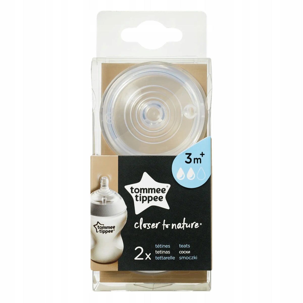 TOMMEE TIPPEE Sauger CLOSER TO NATURE 3m+ x2