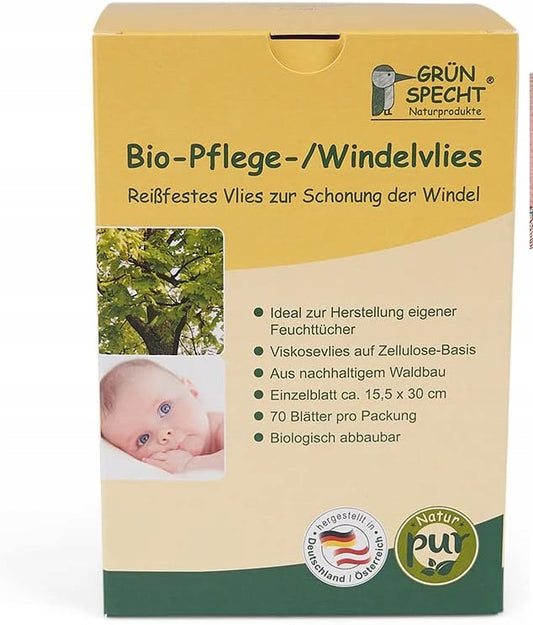 GRUNSPECHT Bio Windeleinlagen aus Vlies x70 biologisch abbaubar – Produktbild 2