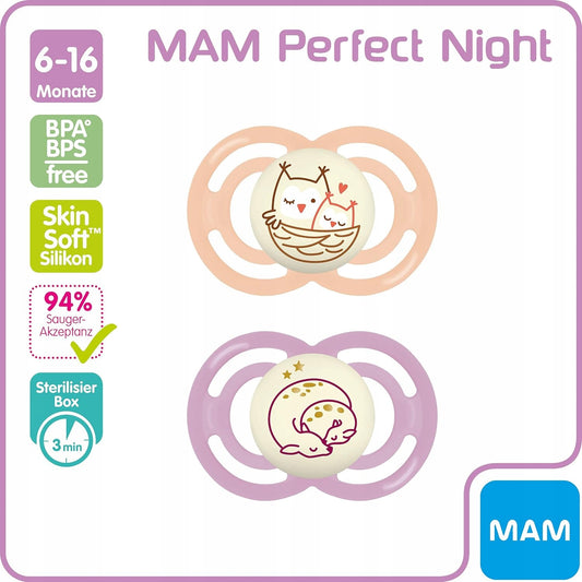MAM Perfect Night uklidňující dudlík x2 6-18 měsíců + box