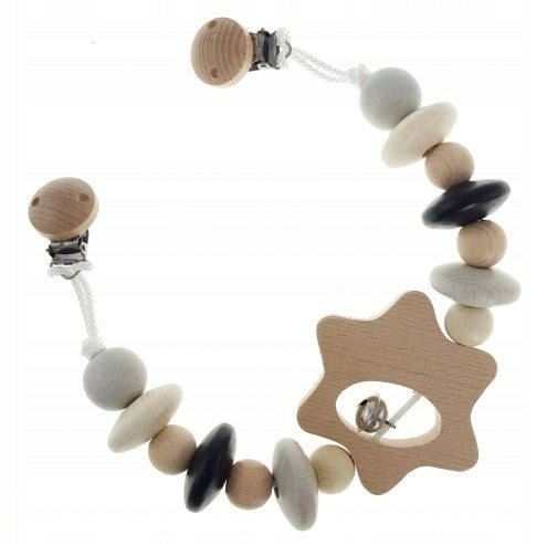 HESS drewniana zawieszka z dzwoneczkiem do wózka łóżeczka fotelika 40 cm