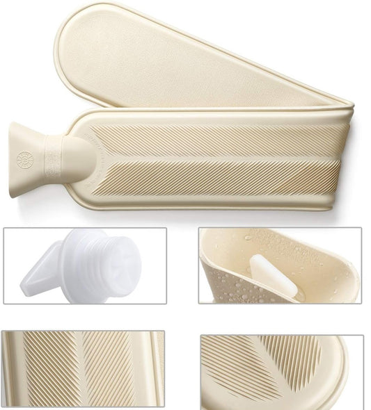 HOMEALEXA Gummi-Wärmflasche 2 Liter + weicher Bezug 72 cm