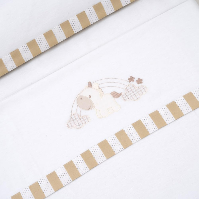 INTERBABY 3-teiliges Bettwäsche-Set 60x120 / 40x60 / 110x155