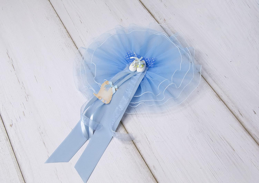 MARELI Schleife zur Geburt eines Kindes, 32 cm, Keramik, Tüll, Satin – Produktbild 2