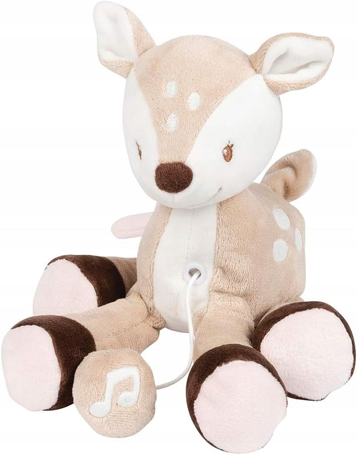 NATTOU pluszowa przytulanka z pozytywką La-Le-Lu JELONEK FANNY 18 cm, beżowo-różowa