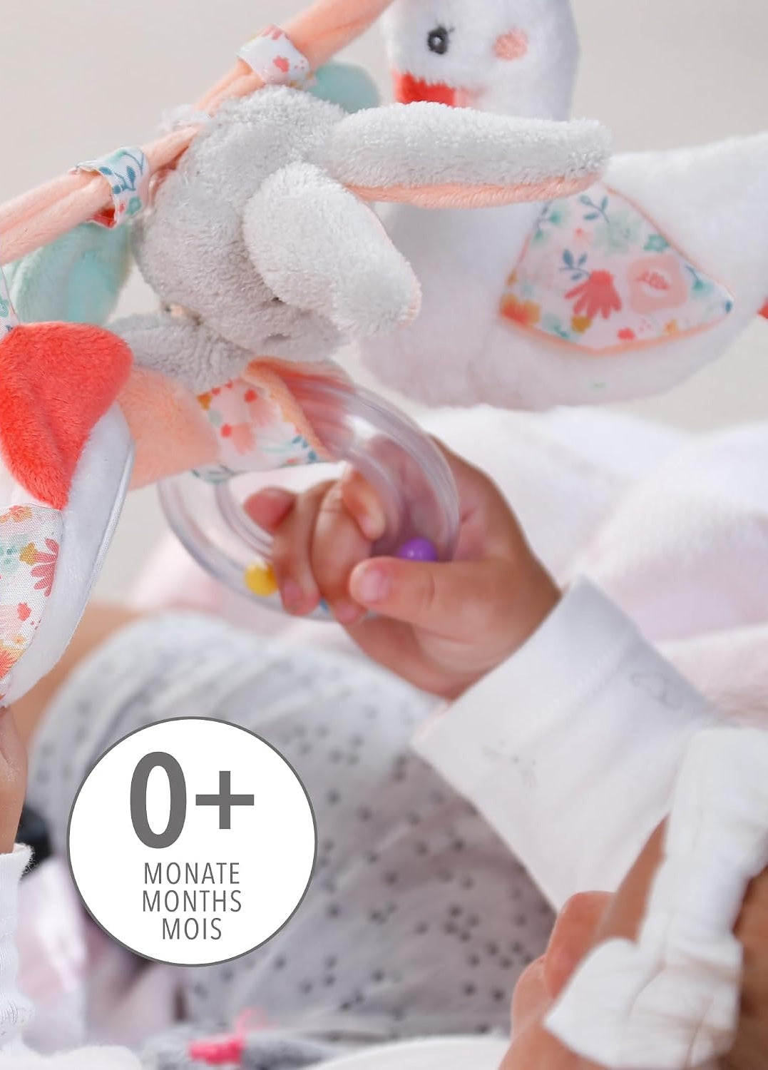 FEHN Anhängerkette für Kinderwagen, Kinderbett und Babyschale SCHWANENSEE