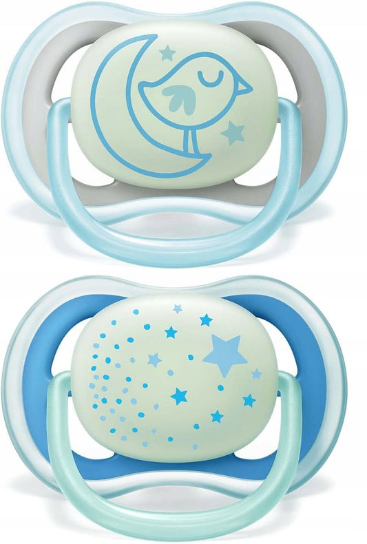 PHILIPS AVENT Ultra Air Night dudlíky x 2 6-18 měsíců svítící