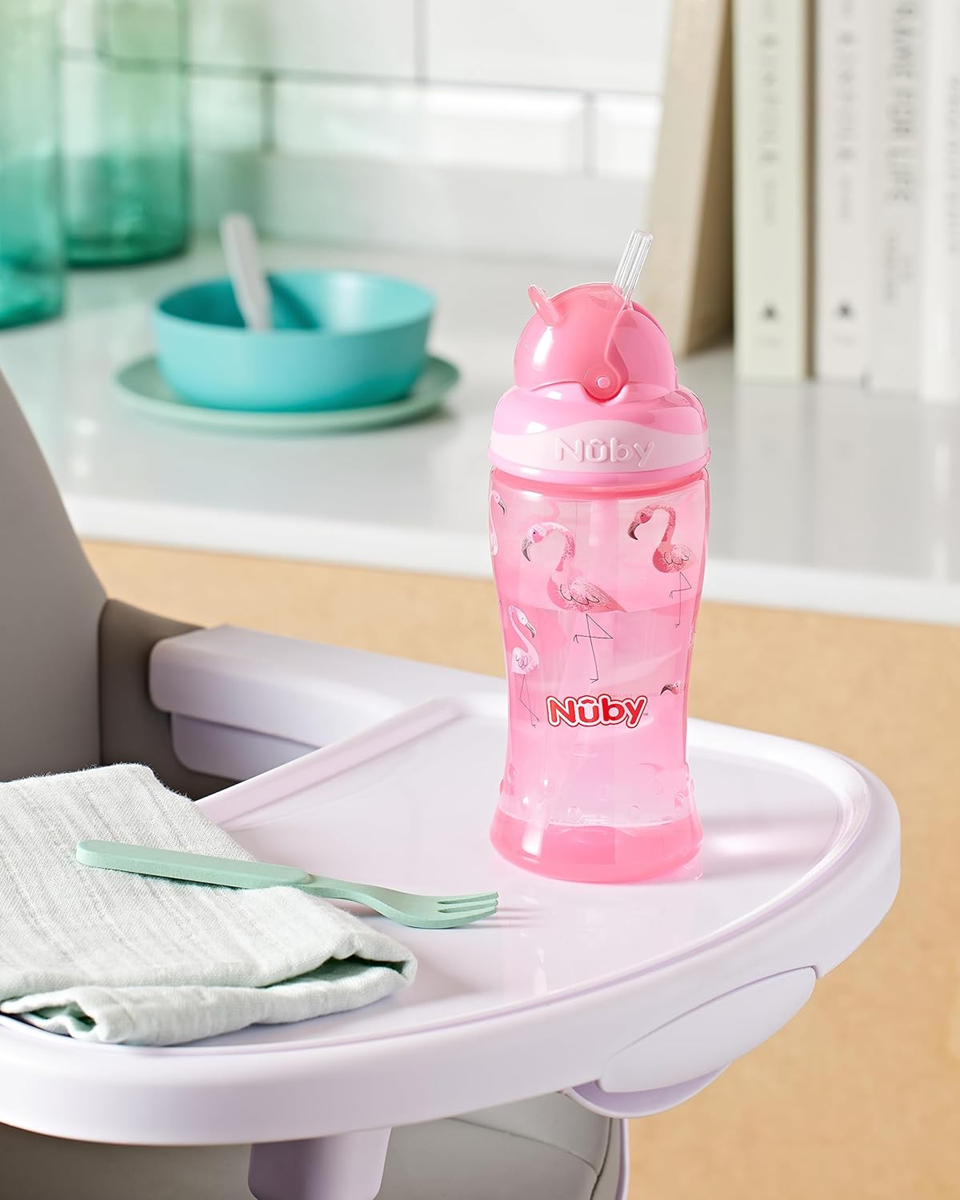 NUBY Flip-it Cup Schnabeltasse mit Strohhalm 12M+ 360ml