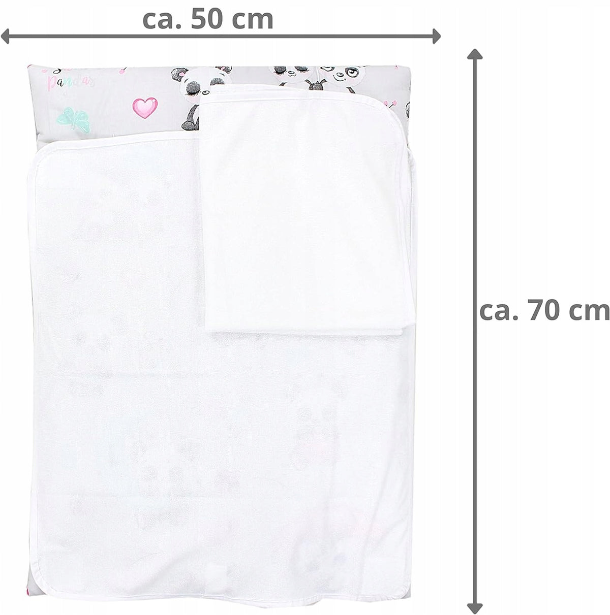 TUPTAM miękki przewijak z pokrowcami x2 75x50 cm, przewijak 70x50 cm z dwoma pokrowcami