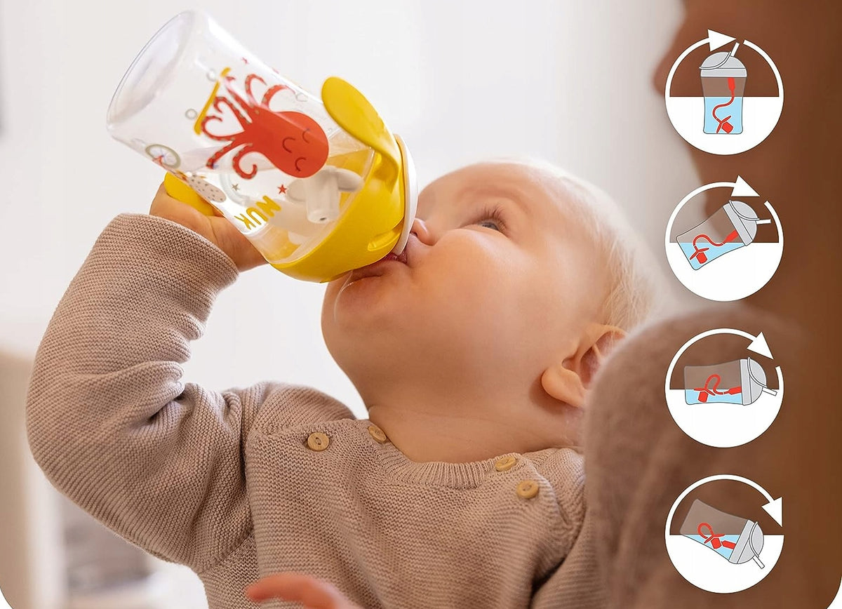 NUK Motion Cup AUSLAUFSICHER mit flexiblem Strohhalm 8m+