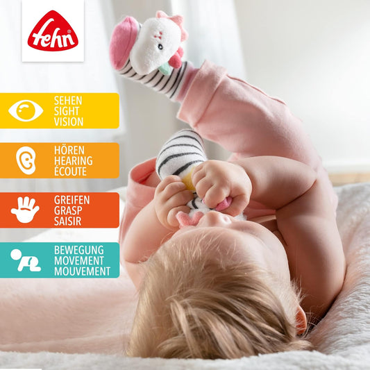 FEHN Aiko&Yuki Babysocken mit Rassel, 0–12 Monate – Produktfoto 2