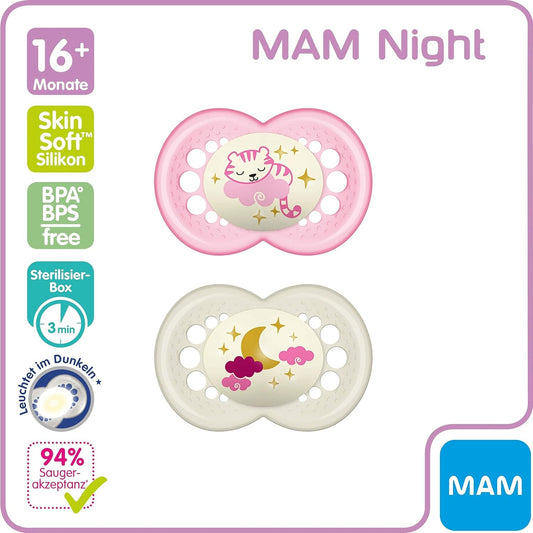 MAM ORIGINAL NIGHT chupete calmante x2 16m+ para bebés