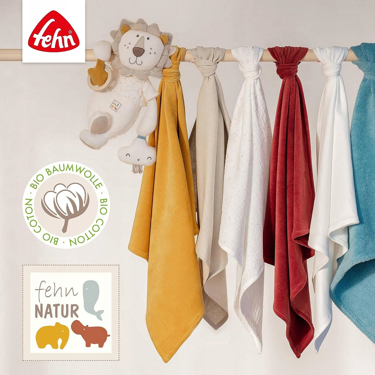 FEHN NATURE Schnuffeltuch Bio-Baumwolle HIPPO