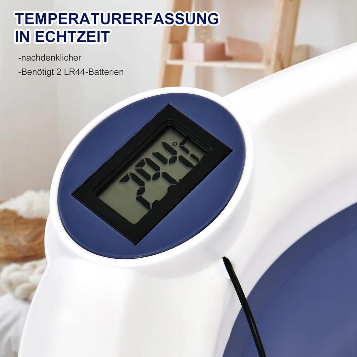 GLENMORE Klappbadewanne mit Ablauf und Thermometer
