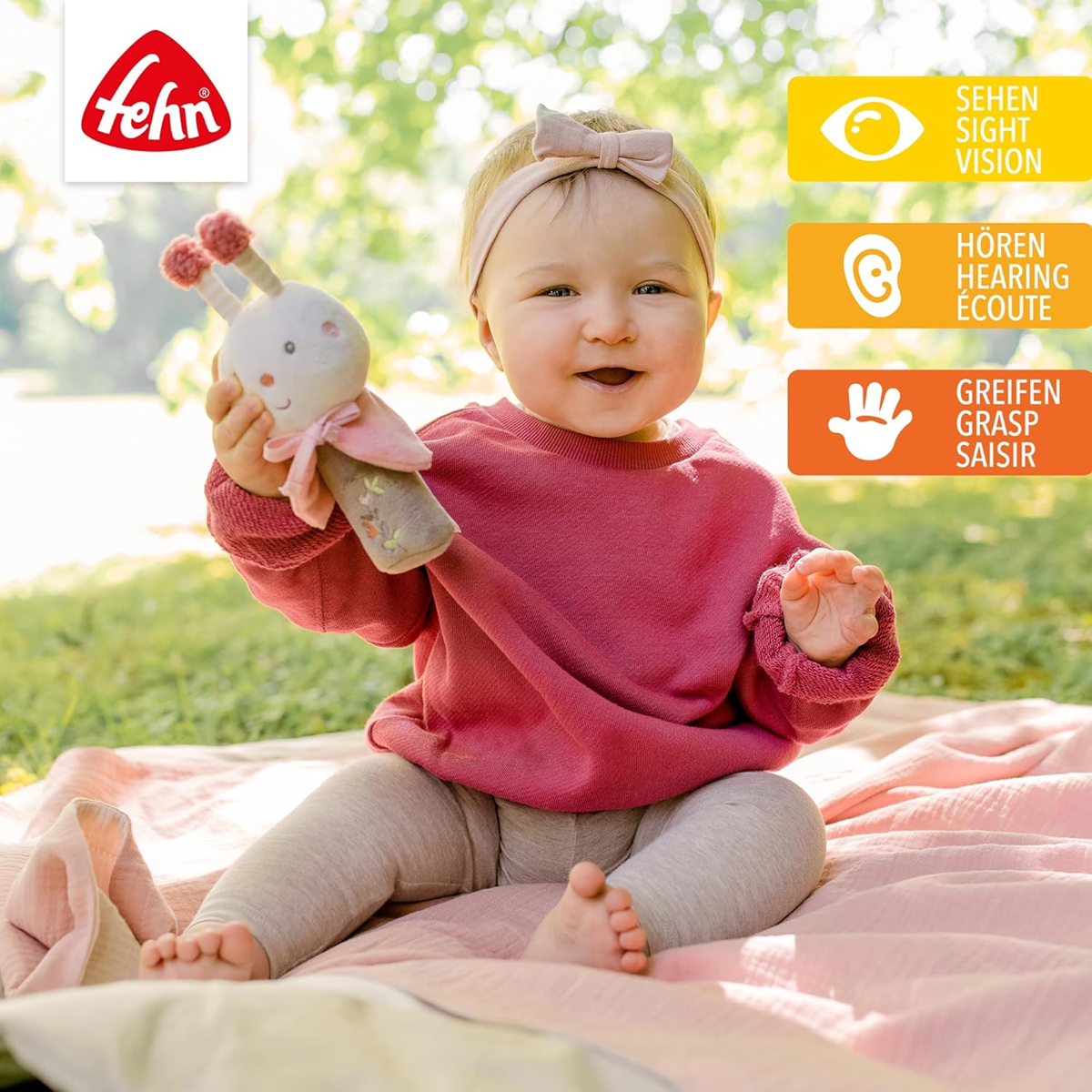 FEHN Garden Dreams plyslegetøj med piv 19 cm BI
