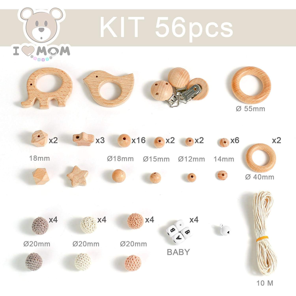 RUBY Artestar DIY Schnullerketten-Set
