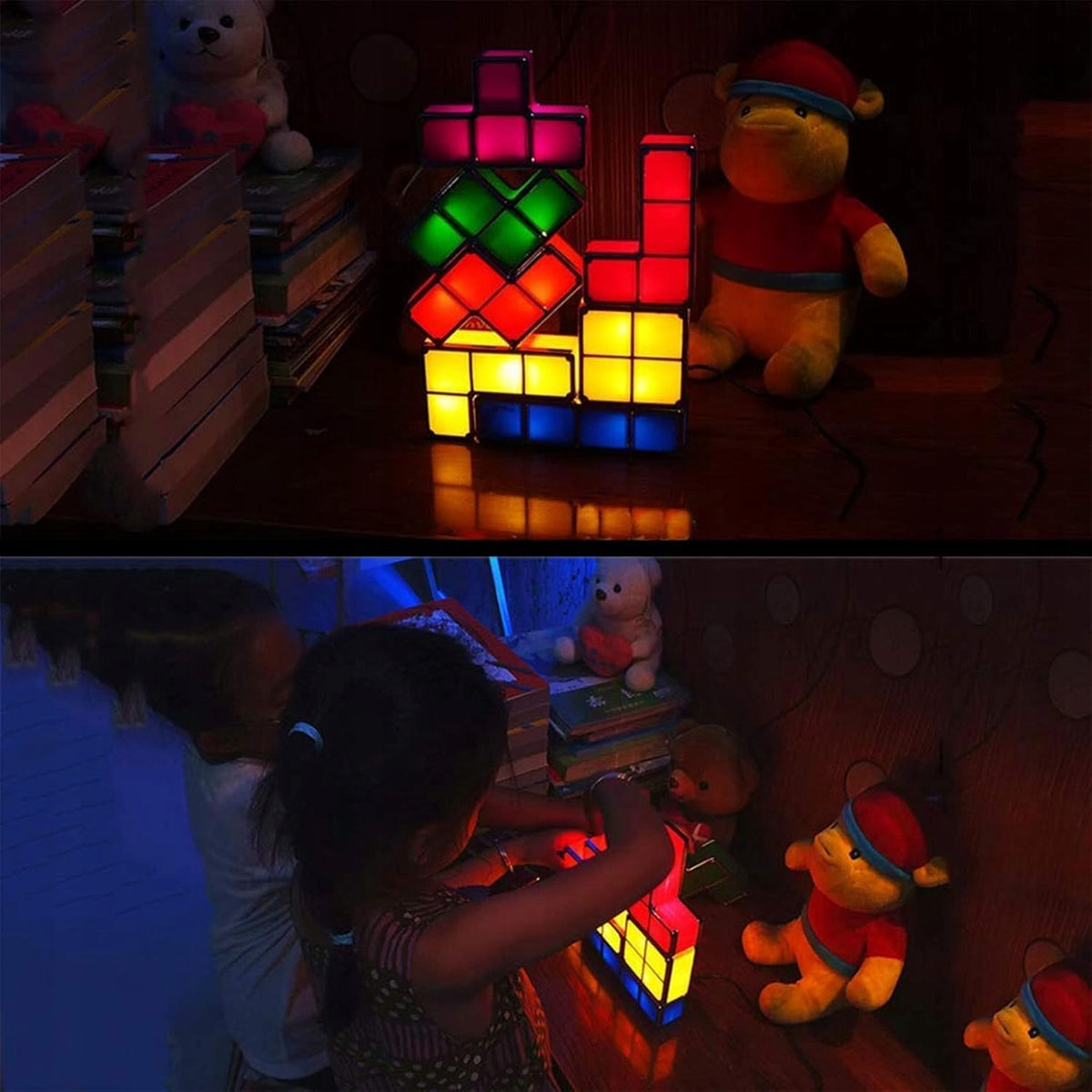 JUSTUP The Magic Block LED-Nachtlicht 7 Elemente 7 Farben TETRIS