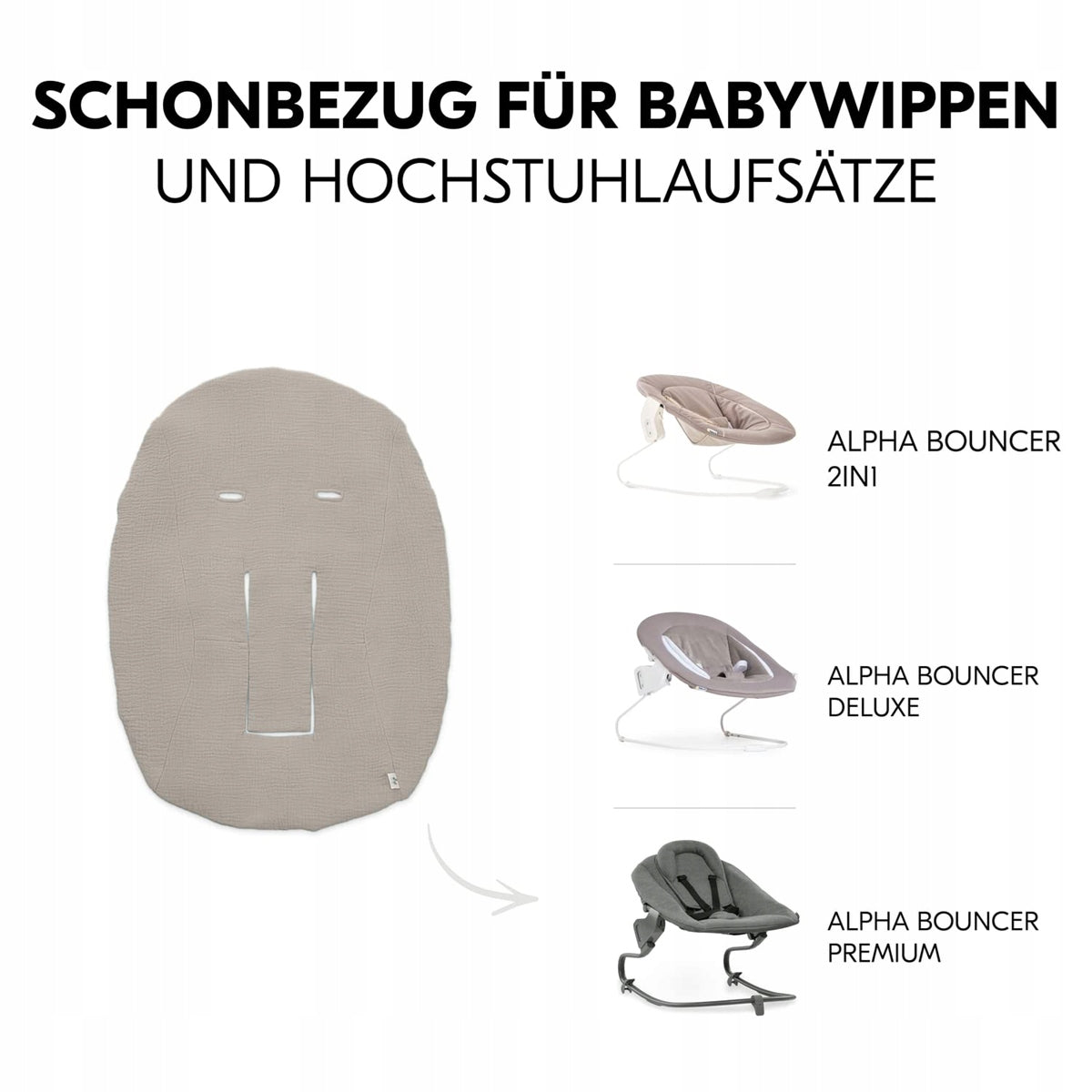 HAUCK Bezug für die Babywippe Alpha Bouncer Premium / Deluxe / 2-in-1