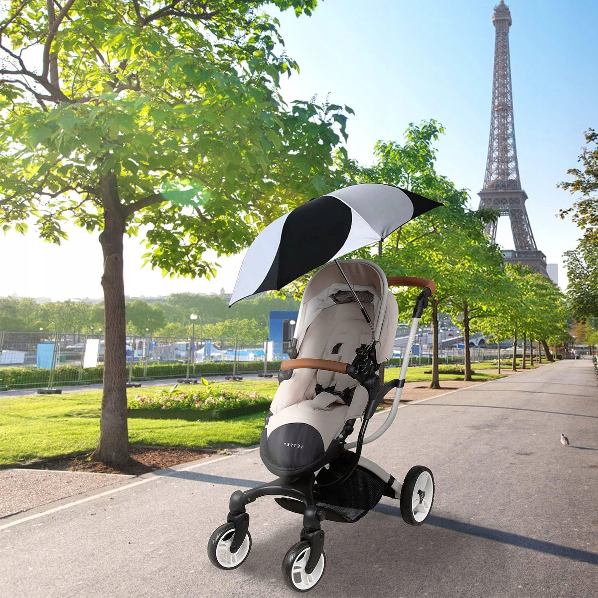 ZJ RIGHTO Sonnenschirm für Kinderwagen 74 cm Durchmesser UV-Schutz wasserdicht