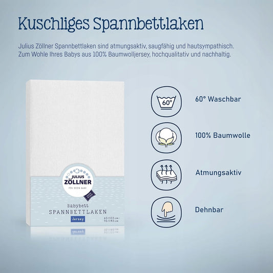 JULIUS ZOLLNER Spannbettlaken 70x140 60x120 x2 – Produktfoto 2