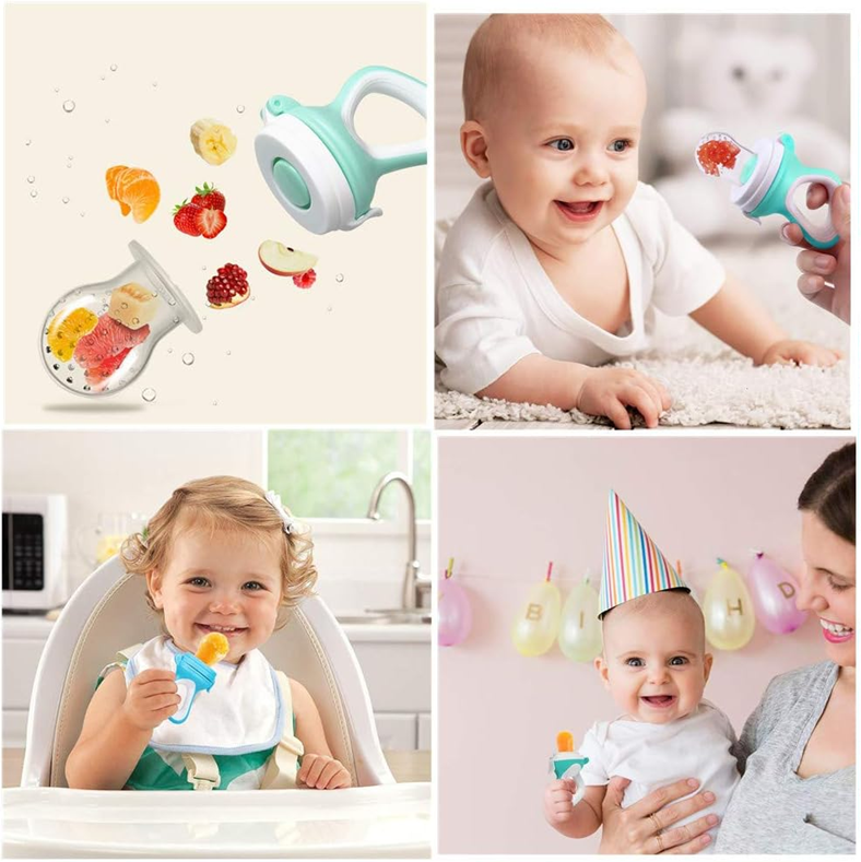MELARQT Obstsauger für Babys 3-12 Monate, 2 Stück, 6 Mundstücke