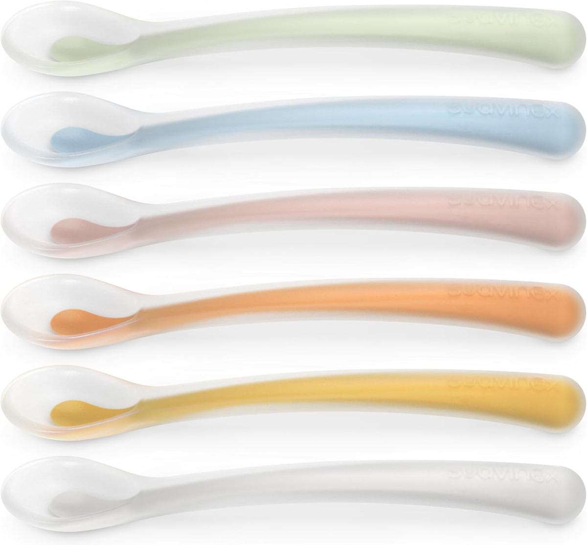 SUAVINEX Selection flexibler Silikonlöffel 16 cm 4 Monate+ rosa