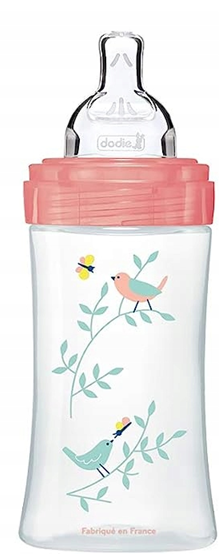DODIE Flasche 270 ml Sauger Größe 2 mittlerer Durchfluss 0-6 Monate EICHHÖRNCHEN
