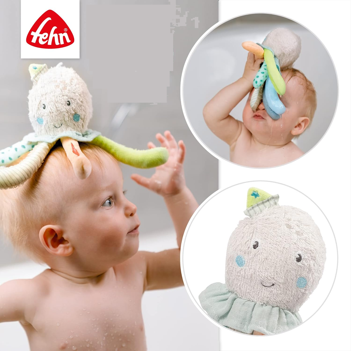 FEHN Plüsch-Badespielzeug Oktopus 17 cm 0+