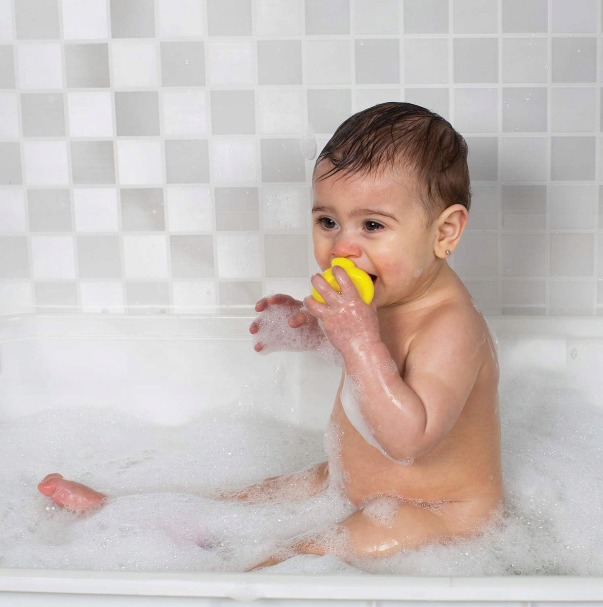 PLAYGRO Bright Baby Duckies Badeenten aus Gummi ab 6 Monate 4 Stück