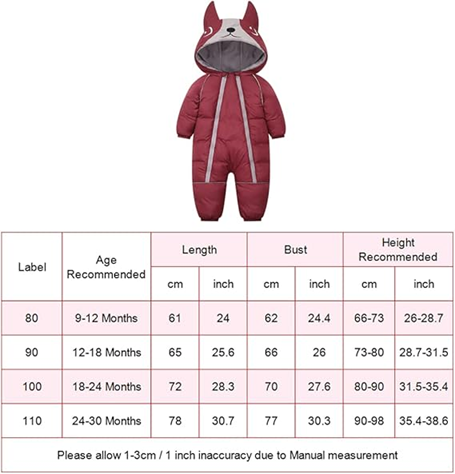 JIAMY Winteroverall mit Kapuze 12-18 Monate 90