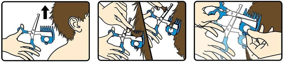 CALMING CLIPPER Haarschneider + 9 Führungskämme und Schürze